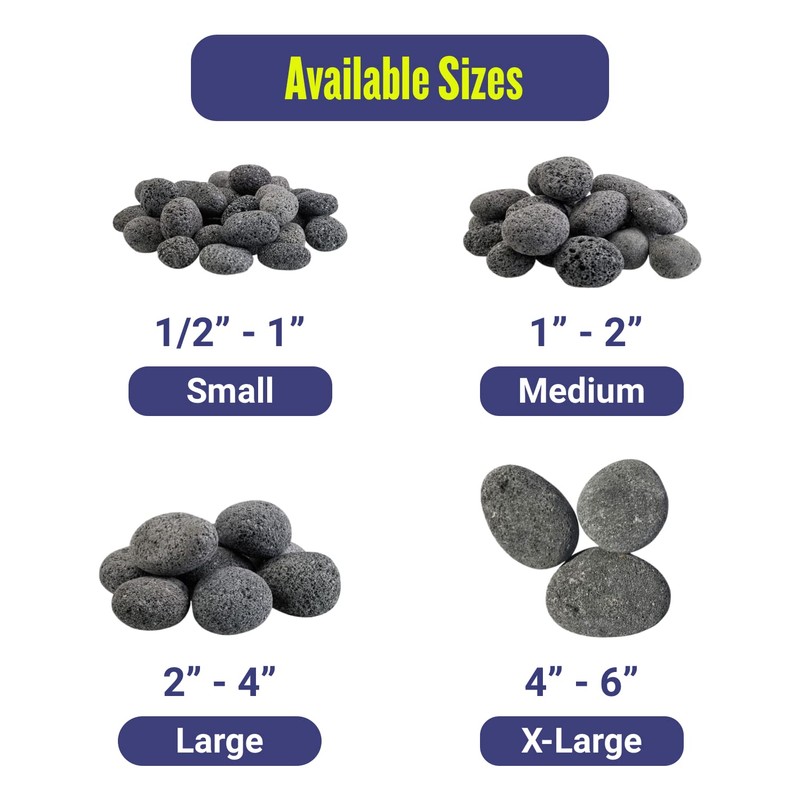 American Fireglass Extra Large Gray Lava Stone (4” – 6”)