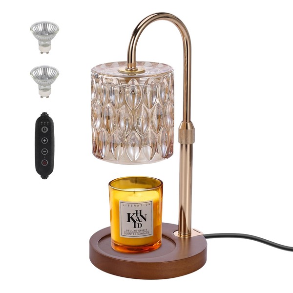 Electric Timer Candle Warmer Light,with Bracket Dimmable Candles Wax Glass