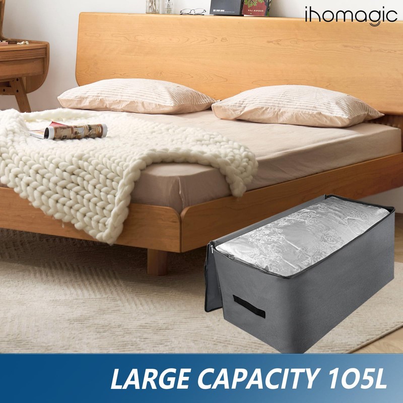 IHOMAGIC 105L Extra Large Storage Bag, Pack of 2 Foldable