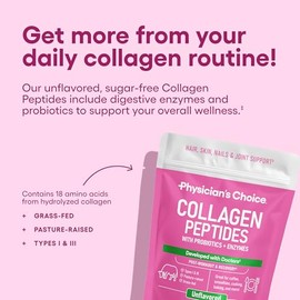 Physician Choice Polvo Péptidos Colágeno Absorción Mejorada Apoya Cabello Piel Uñas Articulaciones Recuperación Posterior Entrenamiento Proteína