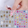 5D Flower Nail Art Stickers - 6 Sheets Embossed Floral