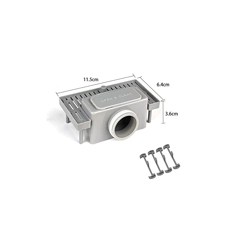 SaniteModar Shower Drain Siphon with Odour Stop, Hair Strainer, 4