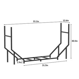CADUKE Firewood Rack Holder 4.6ft Heavy Duty Fire Logs Holder for Outdoor Indoor Fireplace Metal Wood Pile Storage Stacker Organizer Wood Rack