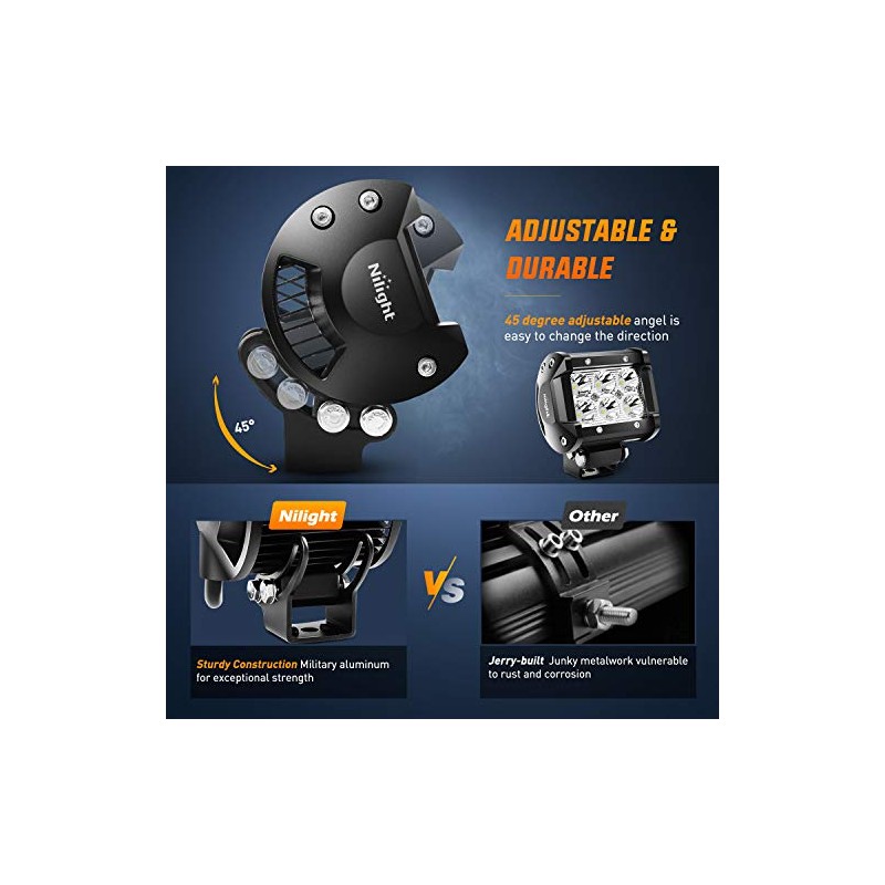 Nilight - Luces LED Spot Driving, Jeep SUV, 2 piezas