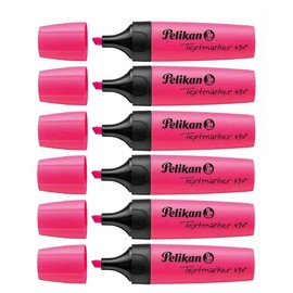 PELIKAN Highlighter 490 Highlighters Pack of 6 1-5 mm Chisel Tip Neon Pink