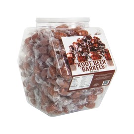 Root Beer Barrels Hard Candy Bulk Tub, 300 Pieces | Old Fashioned Candies Root Beer Flavored | Hard Candy Individually Wrapped in Reusable Plastic Container, 5 lbs
