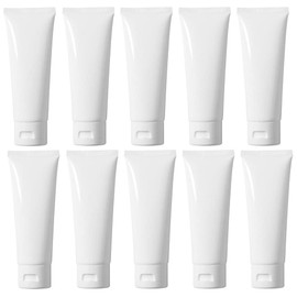 12PCS Refillable Empty Plastic Tubes White Cosmetic Containers Plastic Soft Tubes Bottle for Package Facial Cleanser Hand Cream Cosmetic Lotion(50ML)