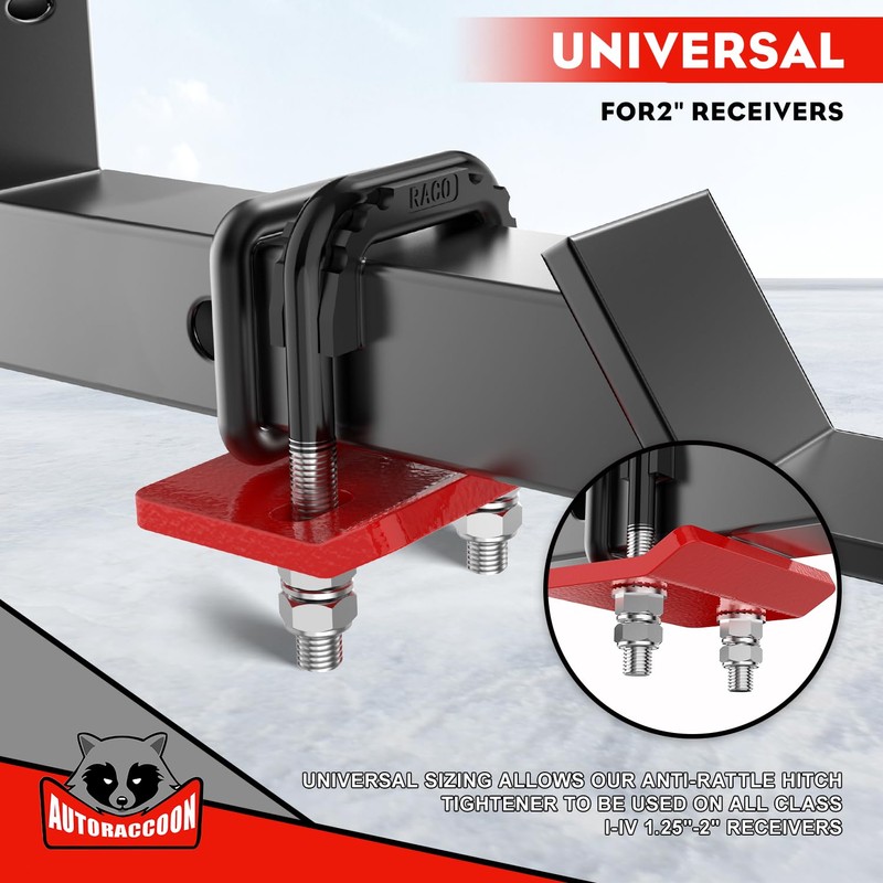 AUTORACCOON Hitch Tightener Anti-Rattle Clamp - Heavy Duty Hitch Stabilizer