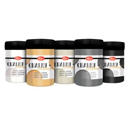 Viva Decor Chalk Paint for Furniture - Set of 5 (Classic: White, Caramel, Natural, Grey, Anthracite,5x3,38 fl oz) Painting DIY, Glass, Multi-Surface Craft Paint, Non-Toxic, All-in-One, Made in Germany