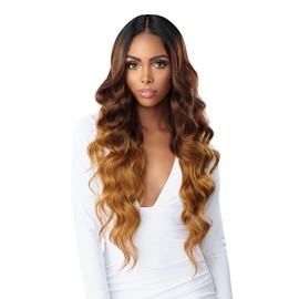 Sensationnel BUTTA HHM lace wig - lace front with preplucked natural illusion hairline Human hair Blend mixed - BUTTA OCEAN WAVE 30 (T4/CHESTNUTBLONDE)