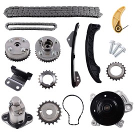 Timing Chain Kit with GMB Water Pump & VVT Gears for 2008-2015 Toyota Corolla, Matrix, Scion XD, Fits 1.8L Engine | Includes OE Standard Replacement for Timing Tensioner, Guide, Sprocket