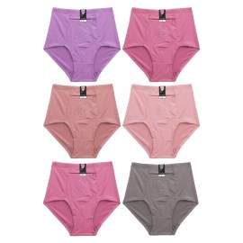 Wacoii Lot 6 Tummy Control Panties Brief Front Zipper Pocket  S M L XL 2XL 3XL 4XL 611 - S