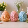 3D Easter Bunny Candle Molds Rabbit Flower Egg Candle Silicone