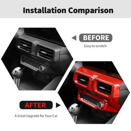 RT-TCZ Center Console Air Conditioner Outlet Vent Cover Panel Interior Accessories for Ford Mustang 2024 2025 (Red)