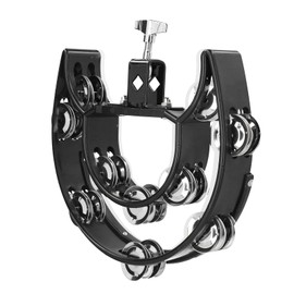 Hi Hat Tambourine Drum Kit with Double Row Bells, Multifunctional Hand Bell Rattle, KTV for Guitarist, Singer