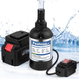 Poafamx 21V Cordless Submersible Water Pump, 1100GPH 4.0Ah Battery Powered Sump Pump, Stainless Steel Electric Water Transfer Pump, Portable Drain Pump for Pool, Pond, Hot Tub, Rain Barrel, Garden