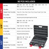 RIMKOLO 92-Piece Allen and Torx Bit Socket Set, 1/4" 3/8"