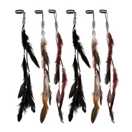 Set of 6 Feather Hair Accessories Set, Feather Hair Clips, Clip In Feather Hair Clip, Headpiece Hair Extensions with Feathers, Suitable for Photography, Role Play, Theme Party