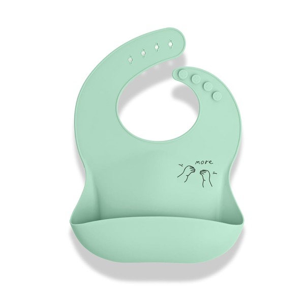 APLAINR Baby Sign Language Bib with More Sign, Silicone Bibs