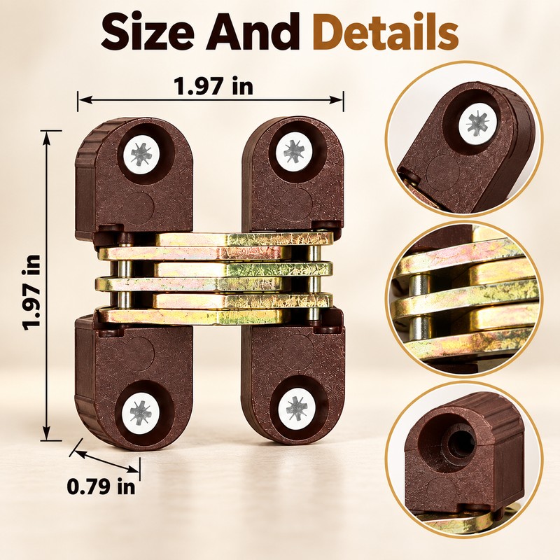33x11mm Plastic Hidden Hinges Invisible Folding Cross Hinges for Furniture