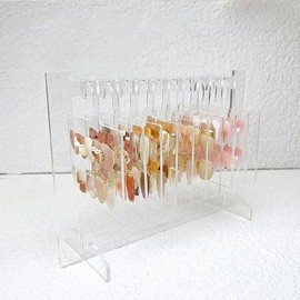 Press on nail Acrylic Nail Display, 10 Tier Hanging Organizer for Press On Nails, Manicure Art Storage with Detachable Shelves & Sturdy Base