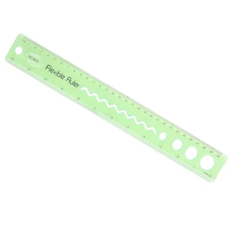 Regla de Plástico Flexible, 30 cm, Transparente (Morado)