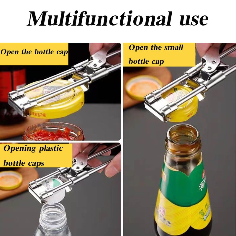 Jar Opener,Adjustable Non-Slip Multifunctional Stainless Steel Can Opener,Multi Opener Set