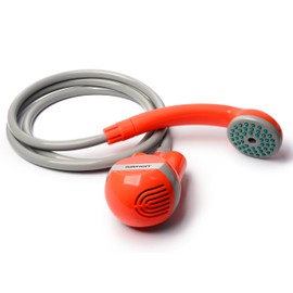 Ivation Portable Outdoor Shower, Battery Powered - Compact Handheld Rechargeable Camping Showerhead - Pumps Water from Bucket Into Steady, Gentle Shower Stream | Ivation