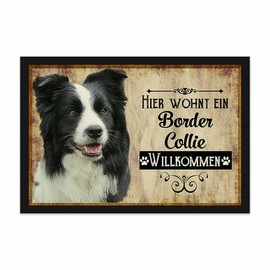 PR Print Royal Door Mat Pets with Dog Picture Border Collie - Gift Idea for Dog Lovers and Dog Owners - Size 75 x 50 cm