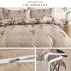 Double Duvet Set Botanical Brown Bedding Set Polyester Breathable Stylish