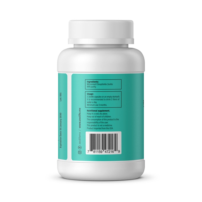 ANCIENT HEALTH Zeolite-Activated 1 Gram per Capsule Micronized Clinoptilolite 96%