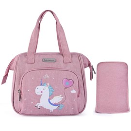 Bebamour Unicorn Baby Doll Changing Bag with Doll Changing Pad Carry Baby Doll Accessories Fashion Kids Bag for Baby Girl