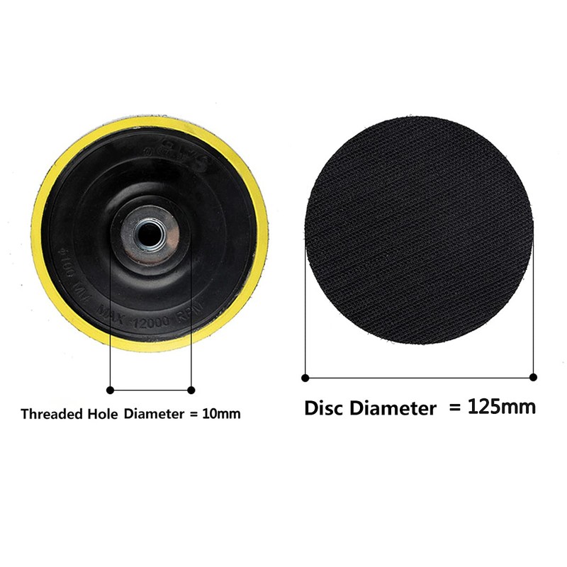 5 Inch 125mm Hook and Loop Backing Pad M10 Drill