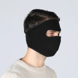 Unbranded Winter Warmer Fleece Full Face Mask Ski Snow Face Mask Balaclava for Women Men - Black