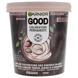 Garnier - Permanent Hair Colour - No Ammonia - 90% Natural Ingredients and Vegan Formula - Shea Butter - 100% White Hair Coverage - Ice Brown (4.15) - Good