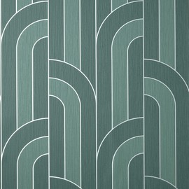 Fine Décor Ezra Teal Arch Wallpaper