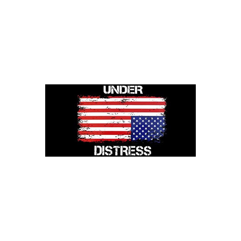Under Distress USA Upside Down Flag Vinyl Decal Bumper Sticker