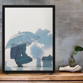 Gojo Sensei And Cat Anime Poster, Gojo Satoru Striking Jujutsu Kaisen Anime Posters Decor Photo - Size: 27x40" (40x27")