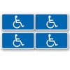 4 x Disabled Blue Mobility Badge Car Bus Sticker Campervan
