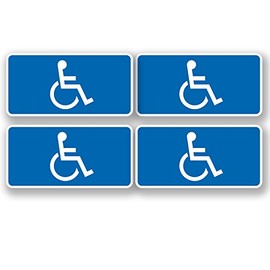 4 x Disabled Blue Mobility Badge Car Bus Sticker Campervan Caravan Decal 4440 Static