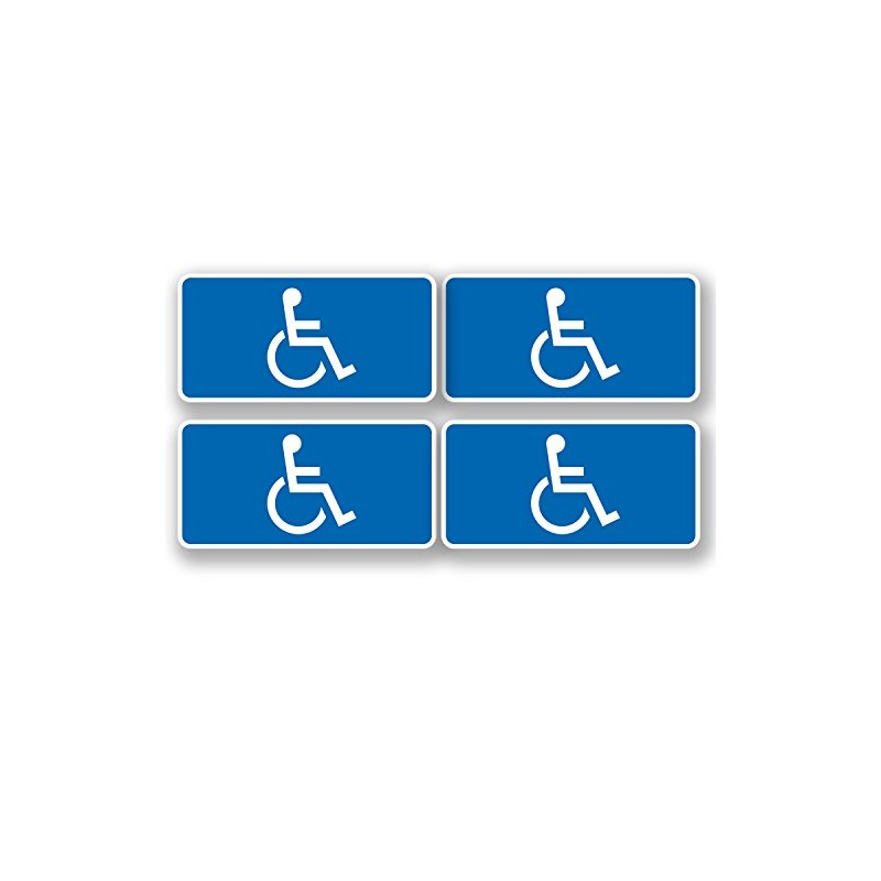 4 x Disabled Blue Mobility Badge Car Bus Sticker Campervan