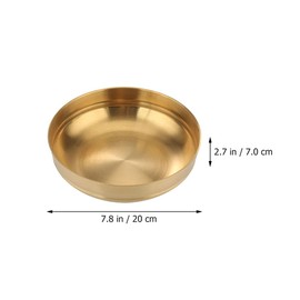 Hemoton Stainless Steel Korean Bibimbap Bowl Metal Rice Bowl Cereal Bowl Serving Bowl for Soup Rice Ice Cream Snacks Cereal