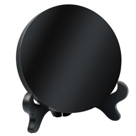 Espejo de Obsidiana Negra, Espejo de Feng Shui con Soporte y Caja para Adivinación, Meditación, Curación, Brujería y Prácticas Espirituales