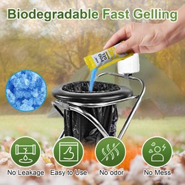 AOKE Portable Toilet Powder, Lemon 60 Pack Poo Gel for Camping Eco Absorbent Gel Liquid Waste Gelling and Deodorizing Powder, Emergency Toilet Waste Treatment for Outdoor Camping Hiking