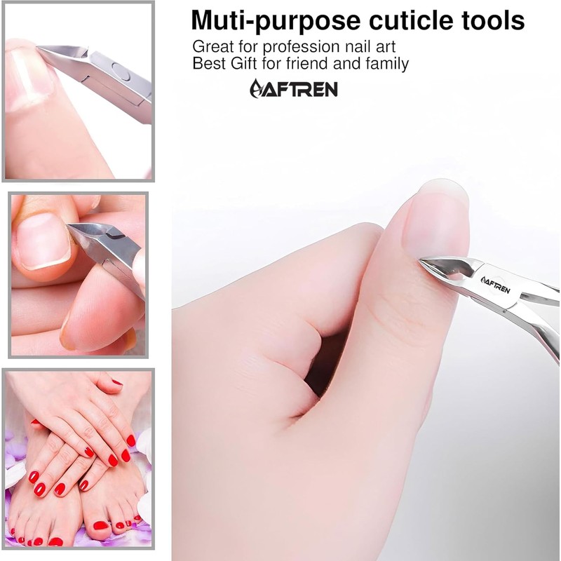 Professionelle Nagelhautzange, Maniküre-Nagelhautschere, Nagelwerkzeuge, Salon-Nagelschere, Entfernung dicker eingewachsener Zehennägel, Edelstahl,