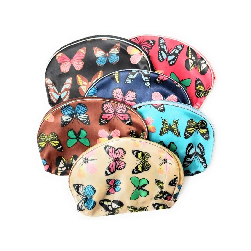 5" x 8" Butterfly Theme Large Zipper Cosmetic All Purpose