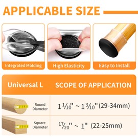 Ezprotekt 24 Pcs Chair Sliders for Carpet, Chair Glides for Carpet, Round Carpet Teflon Furniture Pads, Bar Stool Leg Protectors Caps, Furniture Sliders for Table, Chair (L Fit: 1-1/10" to 1-3/10")