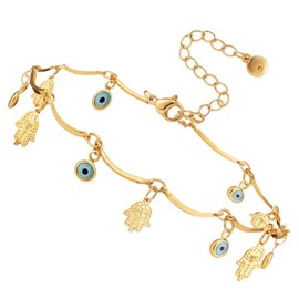 CHILDWEET Anklet Women's Adjustable Alloy Chain Bracelet Gold Plated Fashion Accessory for Party