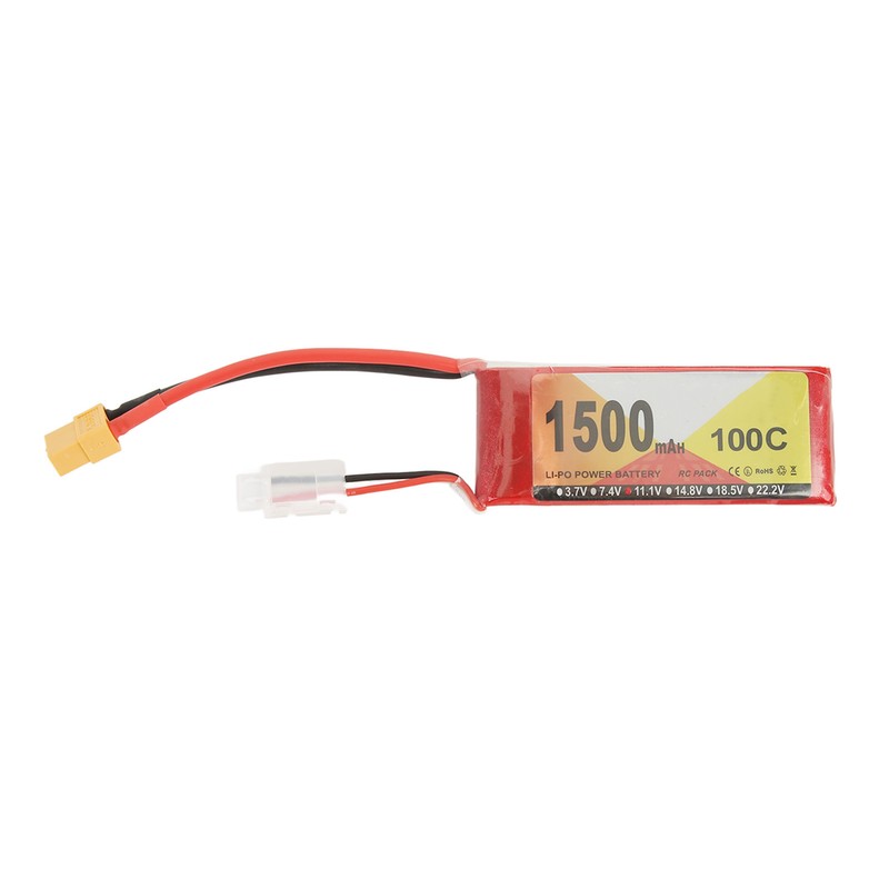 11.1V 1500mAh 100C 3S LiPo Battery with XT60 Plug Accessory
