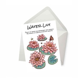 PICTURE THIS PRINTS Water Lily Greeting Card, Spiritual Growth Flower Card, Botanical Water Lily, Birth Flower, Nature-Inspired for Special Occasions, Comes with Envelope (5x7”)
